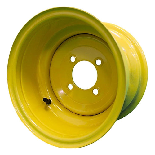 10x7 Yellow Lawn Mower Wheel, 4-on-4, 2.83-Inch Bore, Single