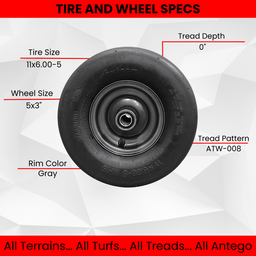 11x6.00-5 Tire Wheel Assy to Perfectly Replace Ariens/Gravely 07101105. Fits on Ikon XL Zero Turn, Single product image