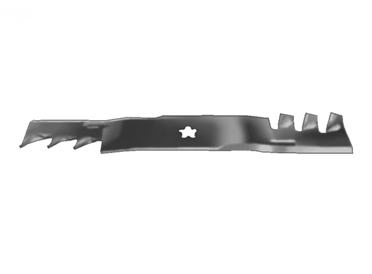 12475 toothed mulching mower blade with 5-point-star center hole for AYP applications
