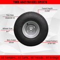 20x8.00-8 Tires with 8x7 Wheels 4 Ply for Lawn & Garden Mower Turf Tires (Qty: 1 Assembly) Husqvarna and Craftsman product image