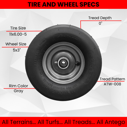 11x6.00-5 Ariens/Gravely 07101105 Tire & Wheel Assembly, Single product image
