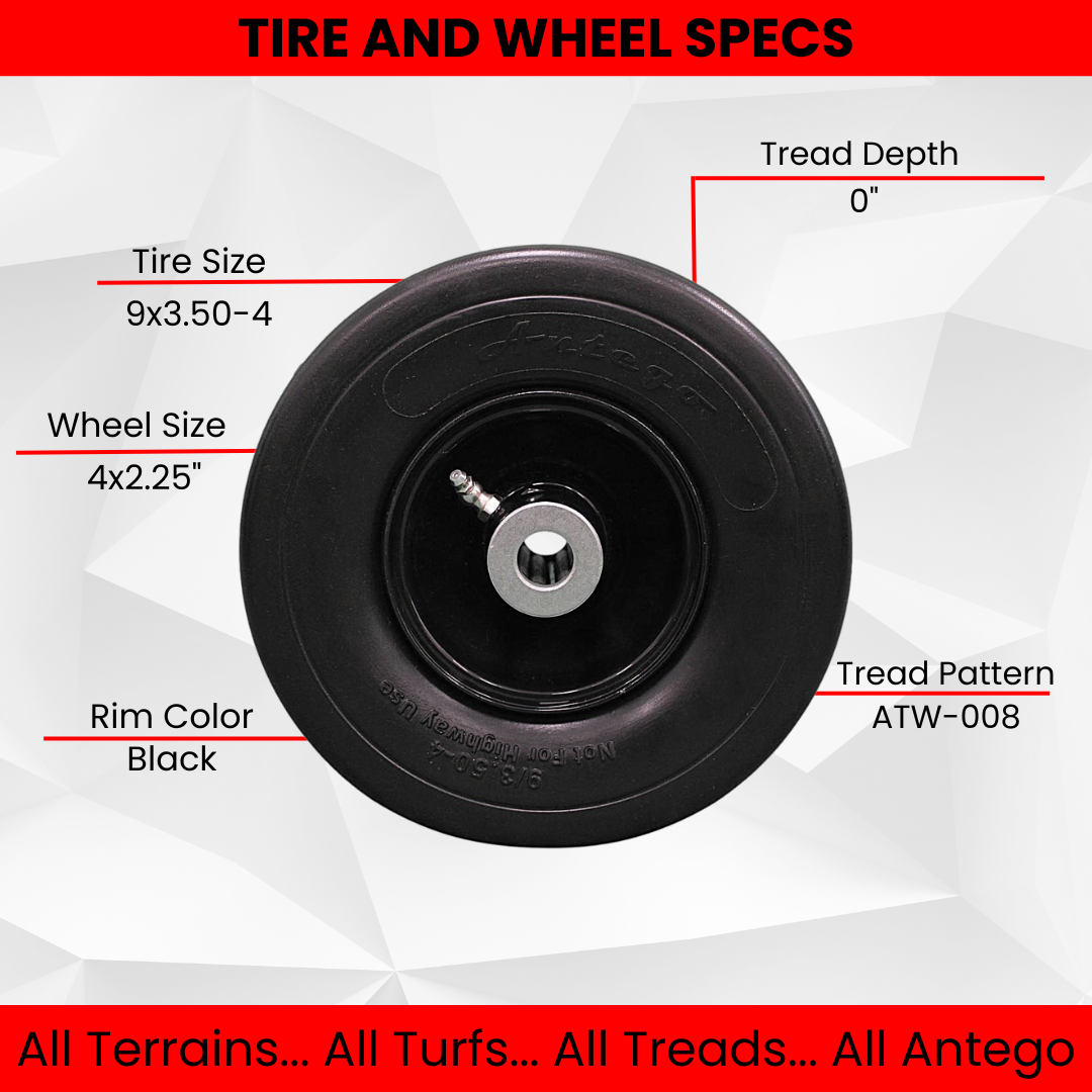 9x3.50-4 Flat-Free Exmark 103-1224 Wheel Assembly, Single product image