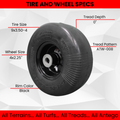 9x3.50-4 Flat Proof, Smooth Semi Pneumatic with Black Wheel, 2-Pack Replacement for ARIENS and Gravely product image
