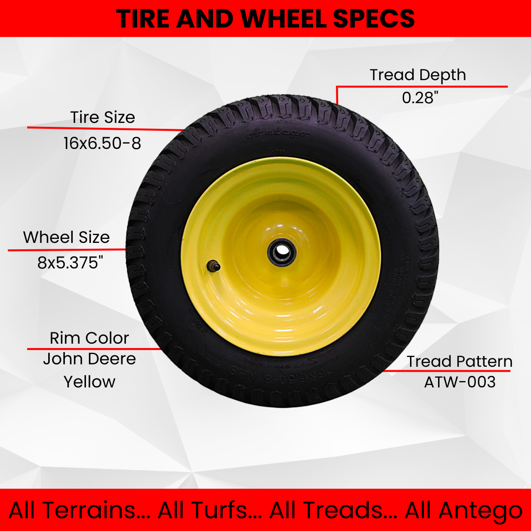 16x6.50-8 ATW-003 Turf Tire & Wheel Assemblies, 3/4-Inch Bearing, 2-Pack product image