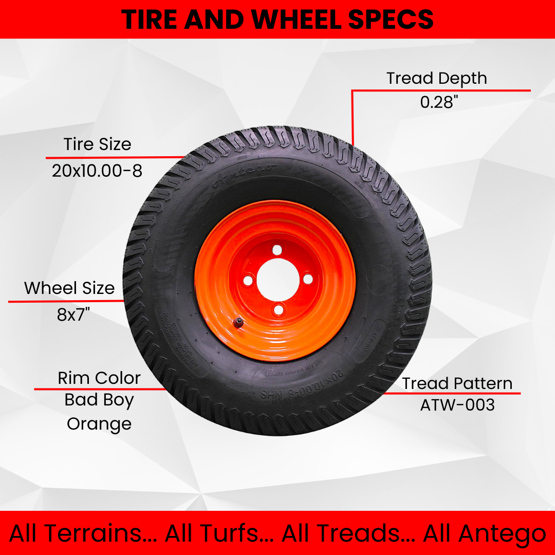 20x10.00-8 Bad Boy Heavy-Duty Tire & Wheel Assembly, Single product image