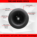 13x6.50-6 4 Ply Smooth with 6x4.5 Black Wheel Assembly, Single product image