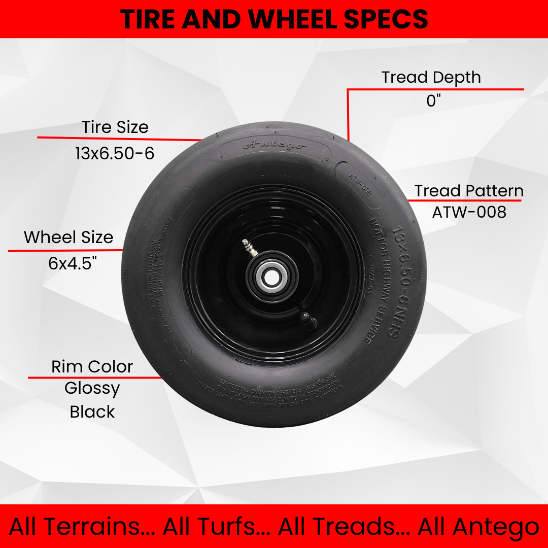 13x6.50-6 4 Ply Smooth with 6x4.5 Black Wheel Assembly, 2-Pack product image