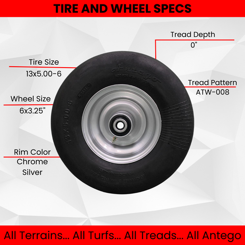 13x5.00-6 Hustler Flat Free Assembly, replaces 605038 fits Fastrak & Raptor SD 36", 42", 48", Single product image