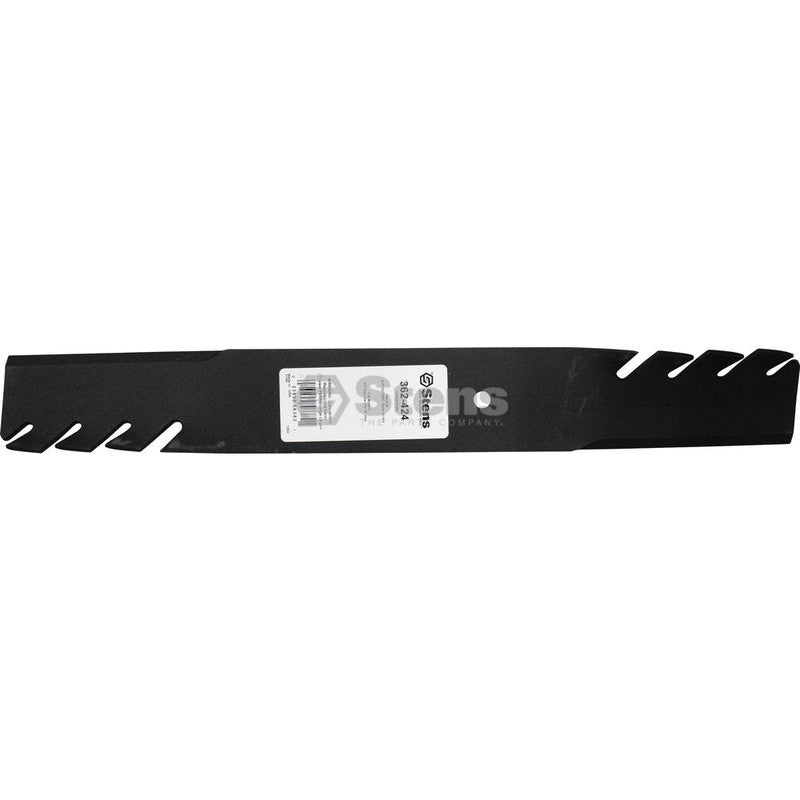Silver Streak 362-424 toothed mower blade for AYP 532138497, Craftsman, Husqvarna and Poulan 38-inch decks; one blade shown