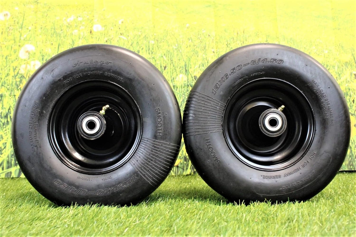 13x6.50-6 Semi-Pneumatic Flat Free Smooth with 6x4.5 Black Wheel, Single product image