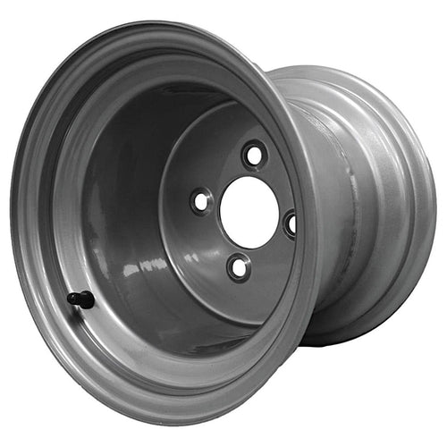 10x8.5 Chrome-Silver Mower Wheels, 4-on-4, 2-Pack