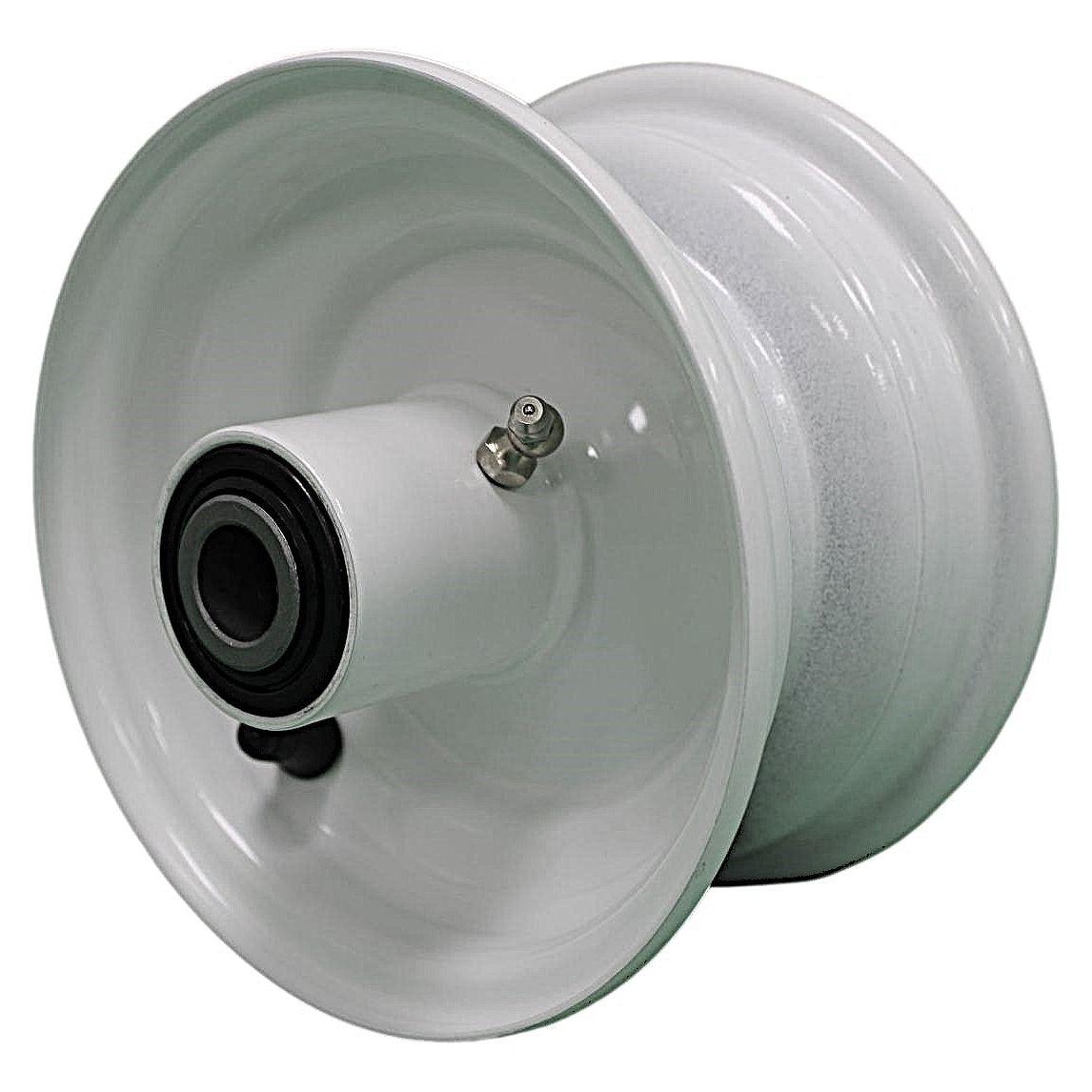 6x3.25 White Mower Wheel, 5.85-Inch Hub, Tapered Bearings, Single product image