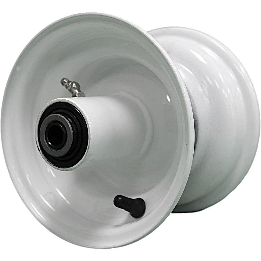 6x4.5 White Sleeved Mower Wheels, Tapered-Bearing, 2-Pack