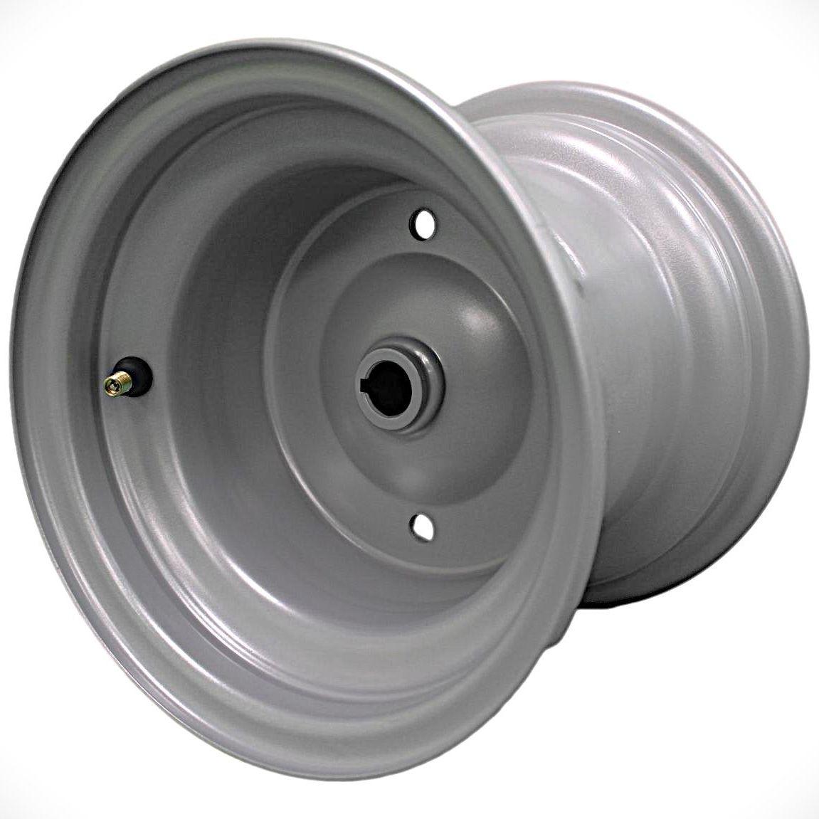 8x7 Silver Keyed-Hub Lawn Mower Wheels, 2-Pack