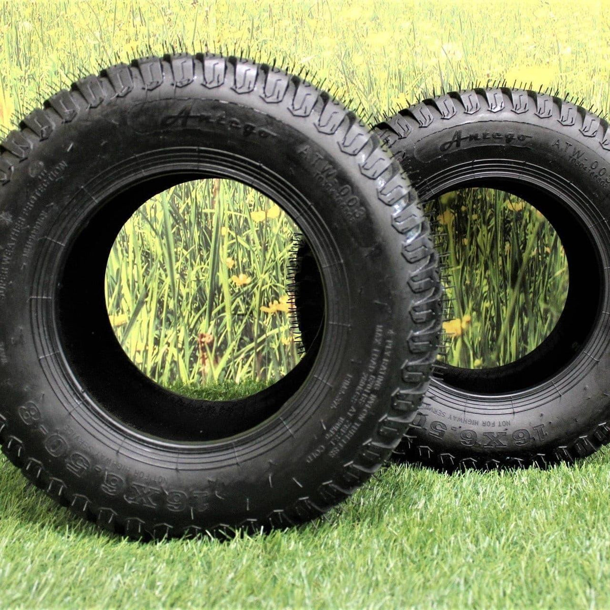 16X6.50-8 4 Ply Turf Tires for Lawn & Garden Mower, 2-Pack product image
