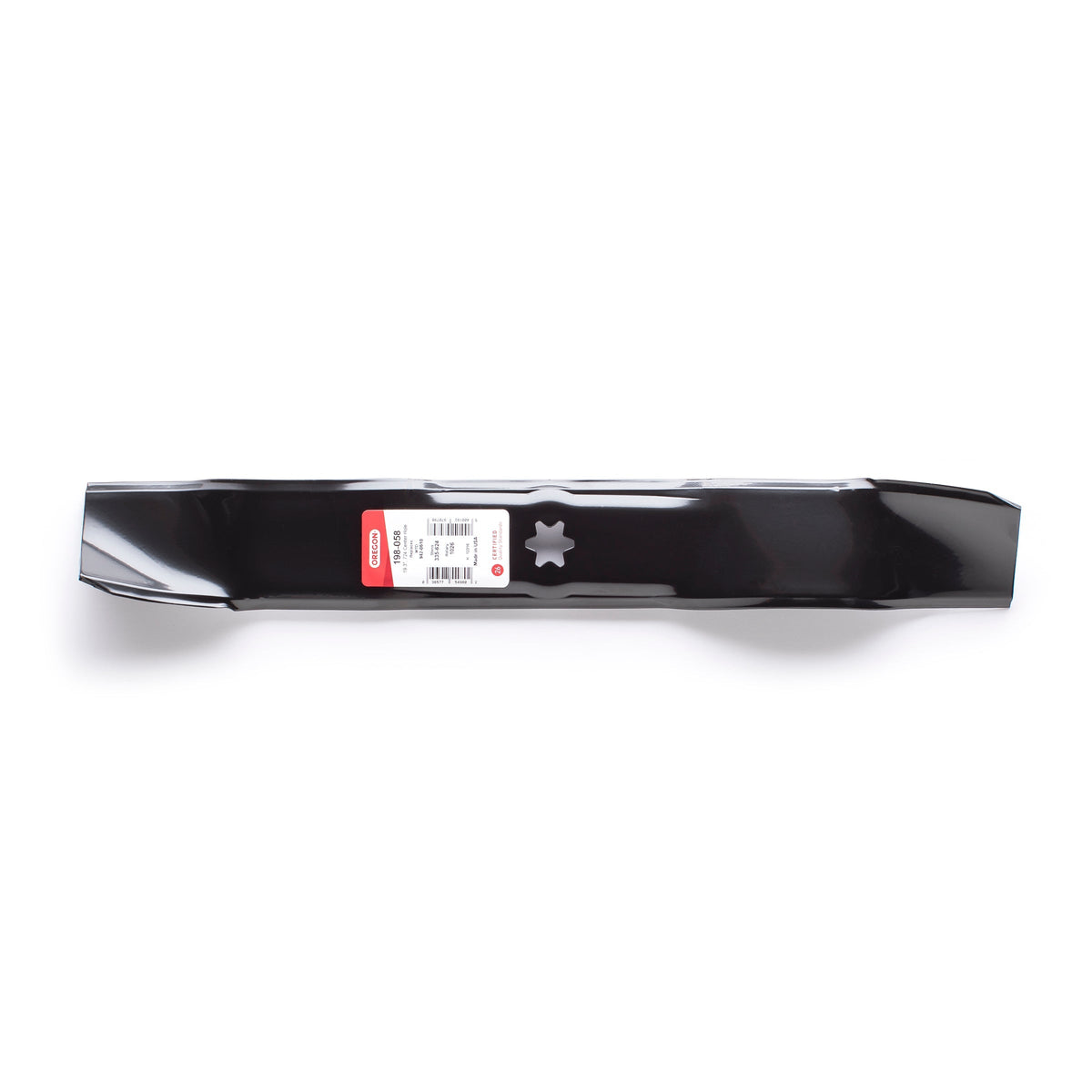 198-058 Mower Blade for MTD — 19-5/16 in. — manufacturer view 2; verify complete part number and deck configuration