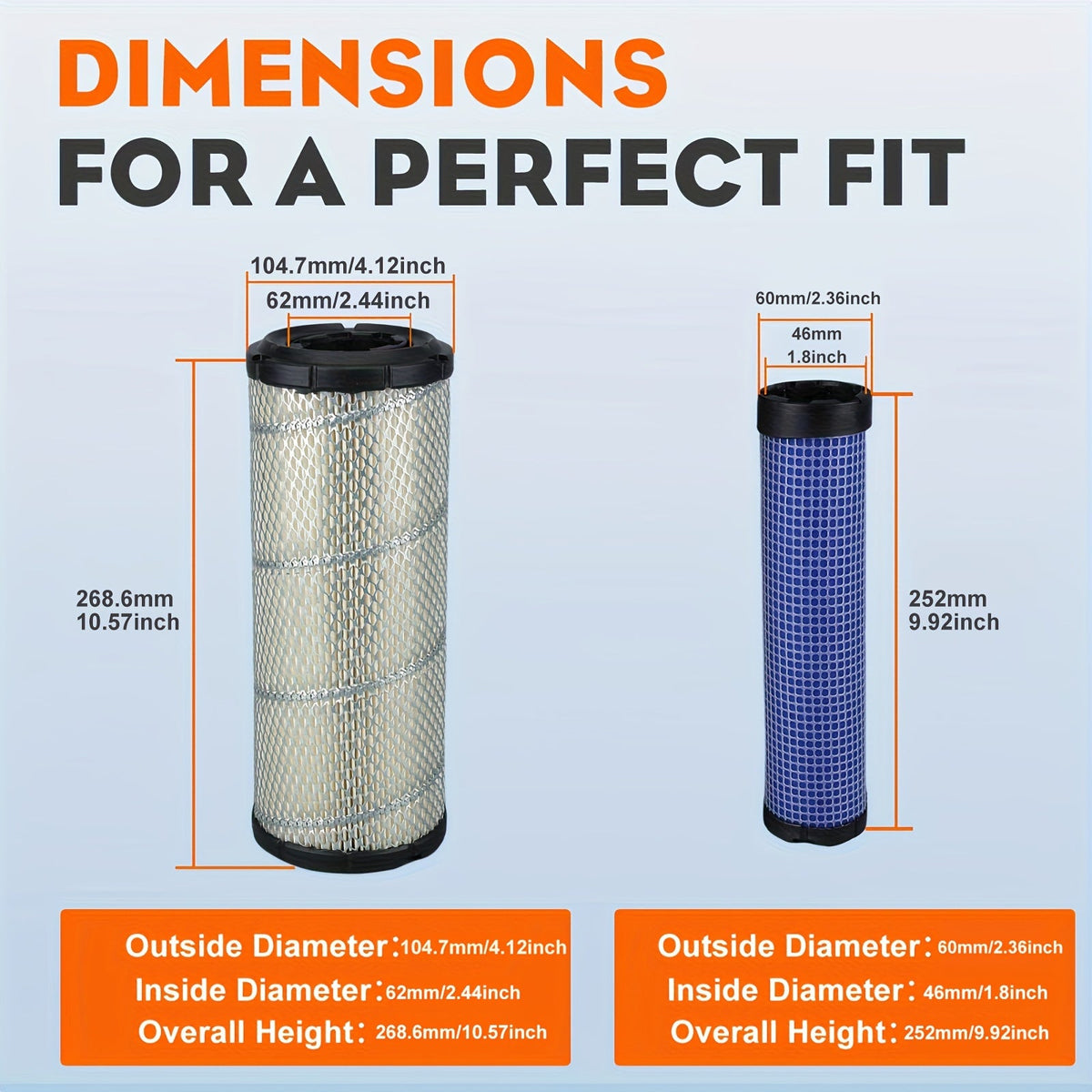HIPA Air Filter Replacement for Kawasaki Lawn Mower Engines - Filter for FD731V FX651V FX691V FX730V FX751V FX801V FX850V FX921V & FXT00V Models — HIPA air filter product image 4