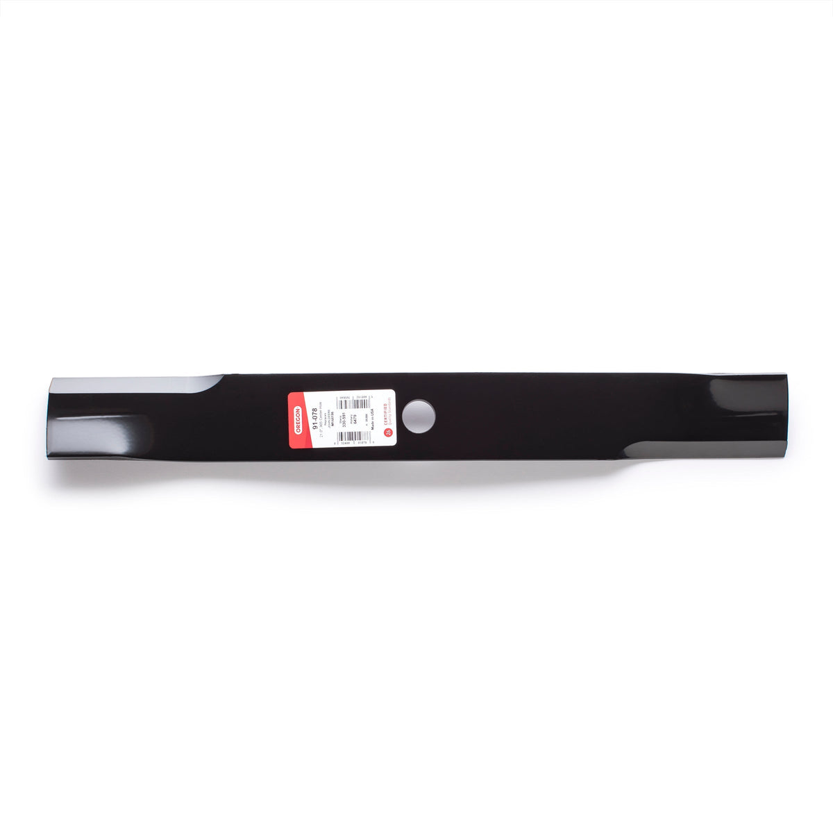 91-078 Mower Blade for John Deere M128485 — 20-7/8 in. — manufacturer view 2; verify complete part number and deck configuration