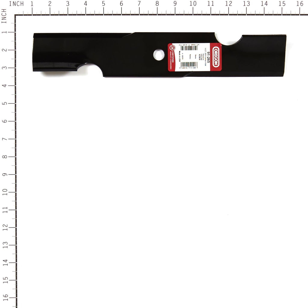 Oregon 91-265 high-lift mower blade profile view