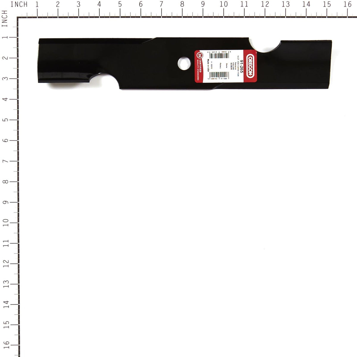 Oregon 91-265 high-lift mower blade profile view