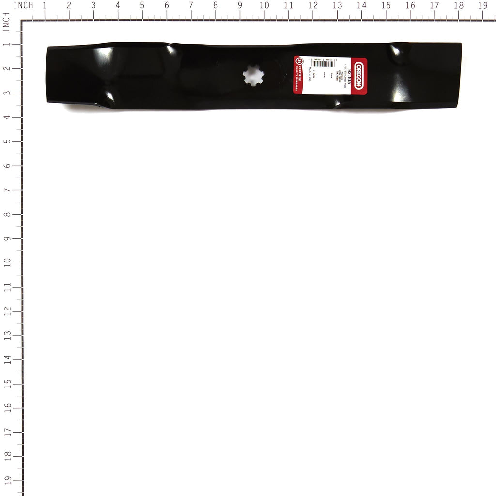 92-105 Mower Blade for John Deere GX21786 — 17 in. — manufacturer view 2; verify complete part number and deck configuration